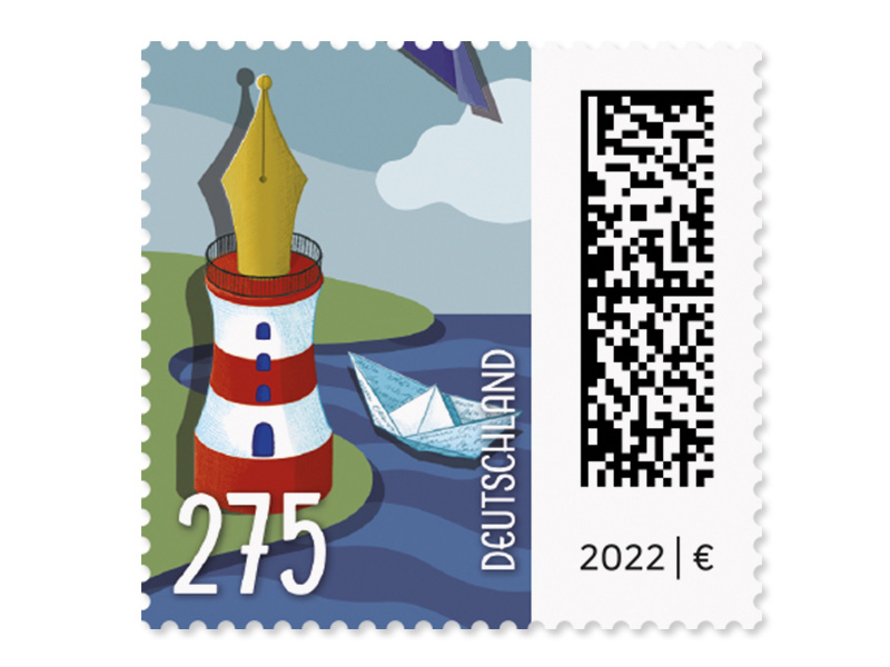 Maritime Szene mit Fller und Papierschiff