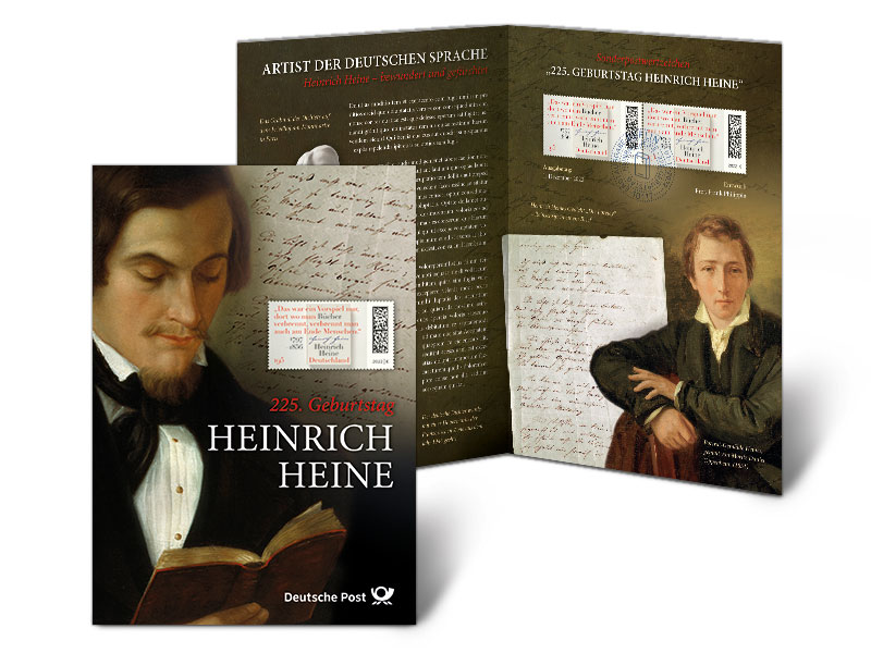 Erinnerungsblatt "225. Geburtstag Heinrich Heine"