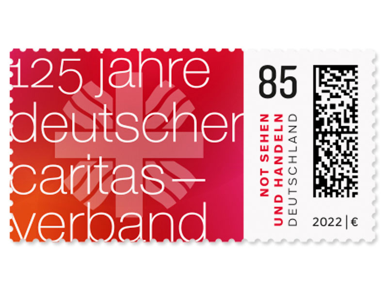 125 Jahre Deutscher Caritasverband, Briefmarke zu 0,85 EUR, 10er-Bogen