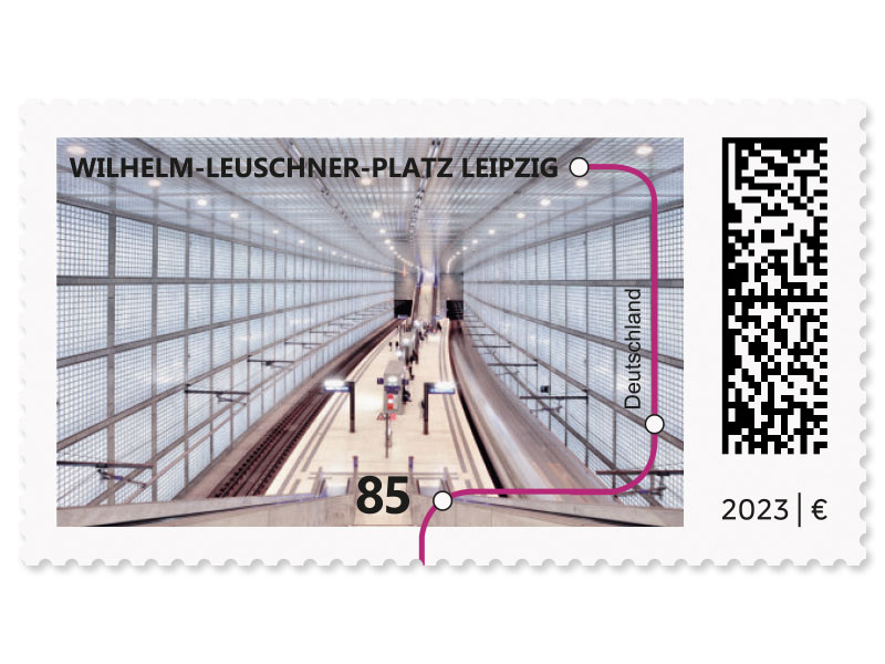 Wilhelm-Leuschner-Platz Leipzig, Briefmarke zu 0,85 EUR, 10er-Bogen