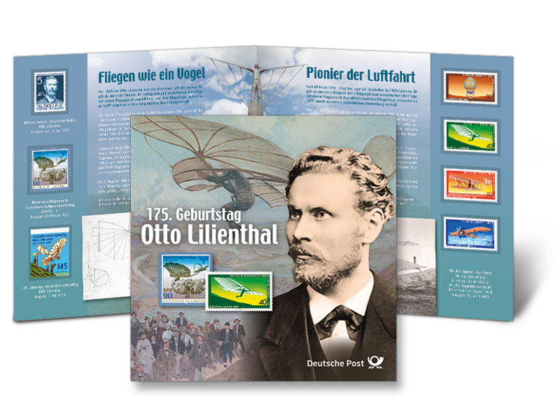 Schmuckblatt "175. Geburtstag Otto Lilienthal"