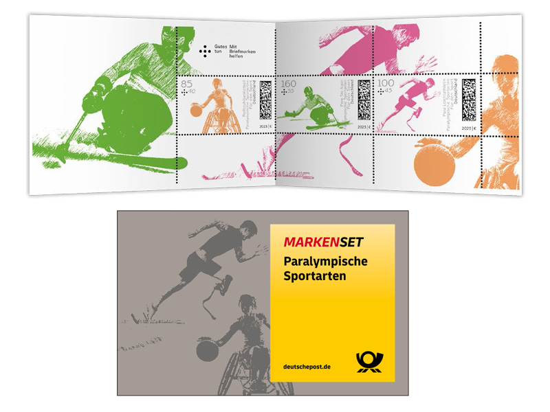 Rollstuhlbasketball Para Leichtathletik und Para Ski Alpin nach einer Vorlage