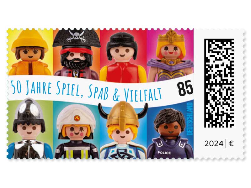 Spielfiguren, Briefmarke zu 0,85 EUR, 10er-Bogen