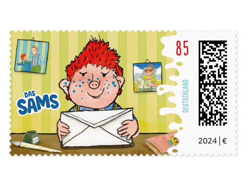 Das Sams, Briefmarke zu 0,85 EUR, 10er-Bogen