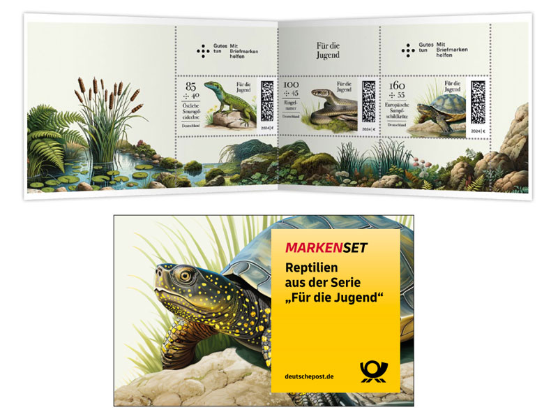 stliche Smaragdeidechse Ringelnatter und Europische Sumpfschildkrte