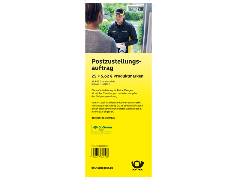 Produktmarke Postzustellungsauftrag 25er-Set