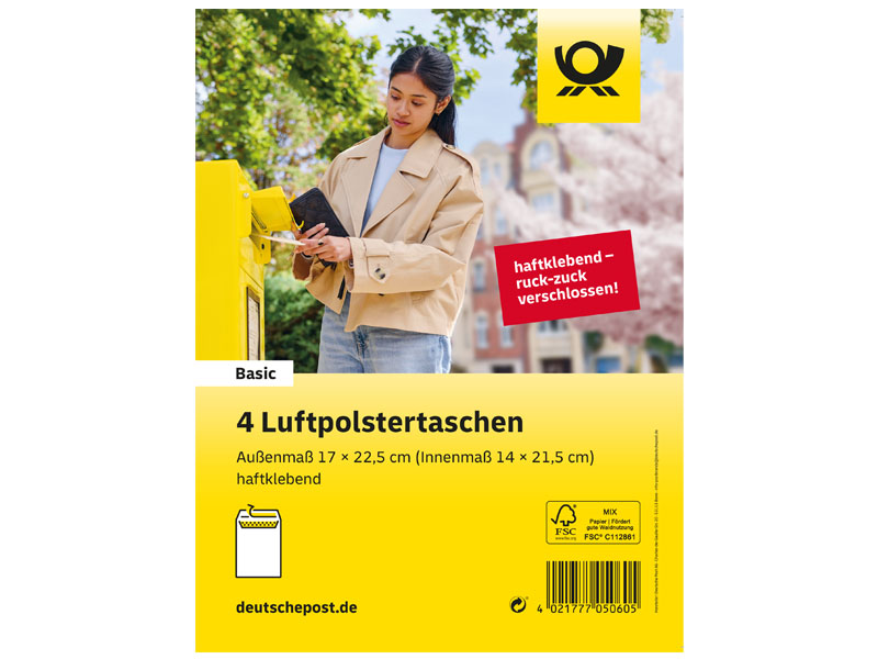 Luftpolstertasche C haftklebend braun