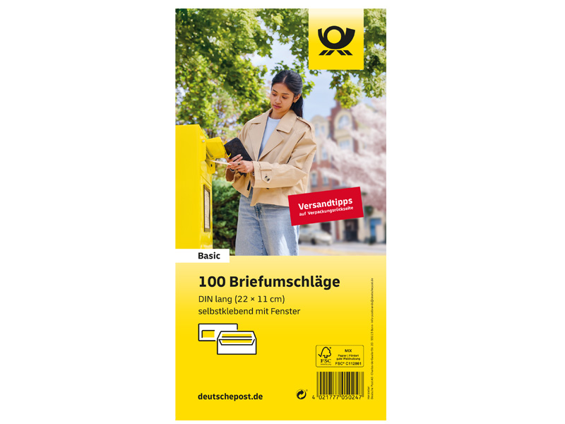 Deutsche Post Briefumschlge, Format: DIN lang, mit Fenster, 100 Stck
