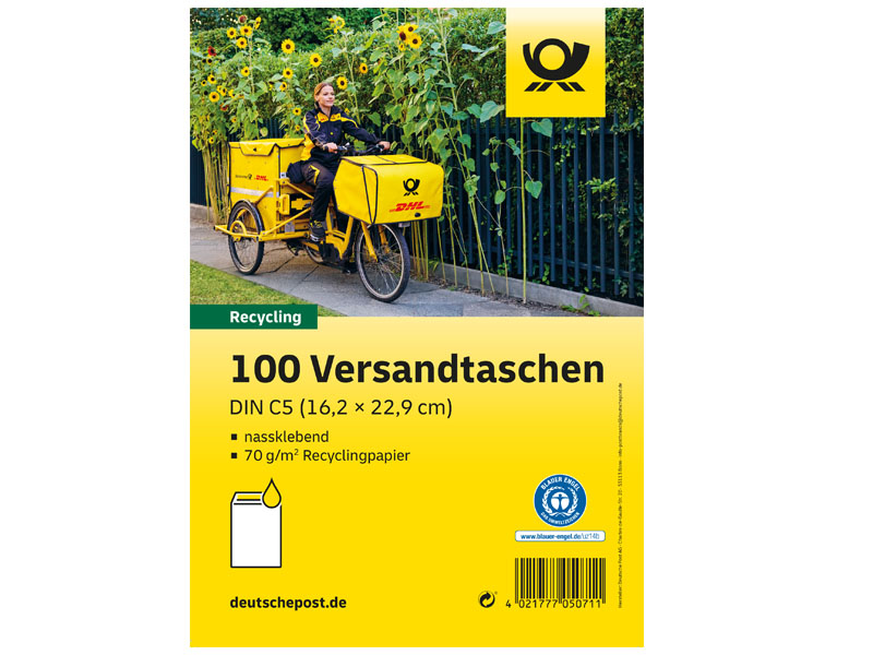 Deutsche Post Versandtasche, Format: DIN C5, ohne Fenster, 100 Stck