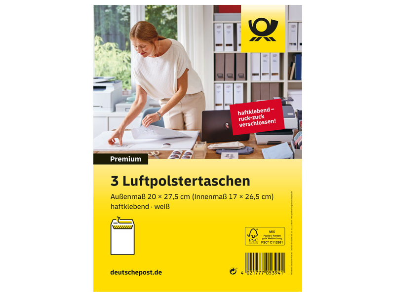 Deutsche Post Luftpolstertasche Typ D, wei, 3 Stck