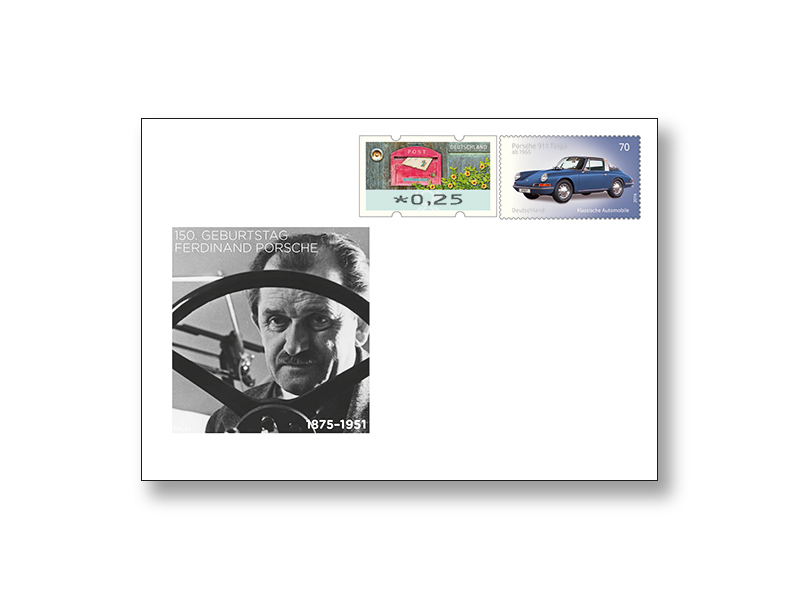 Gedenkbriefumschlag 150. Geburtstag Ferdinand Porsche