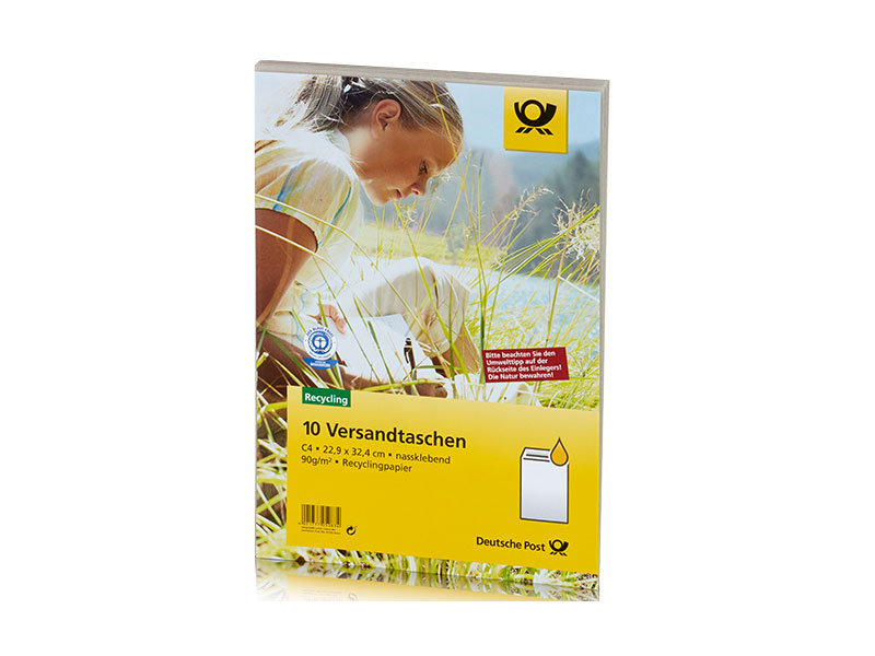 Bild Versandtasche C4 nassklebend ohne Fenster Blauer Engel - Verpackung