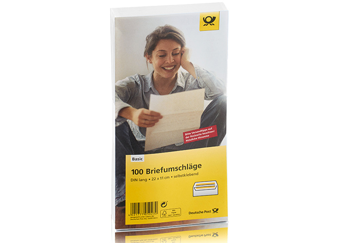 Deutsche Post Briefumschlge, Format: DIN lang, ohne Fenster, 100 Stck