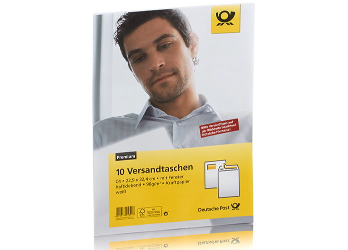 Deutsche Post Versandtasche, Format: DIN C4, mit Fenster, 10 Stck