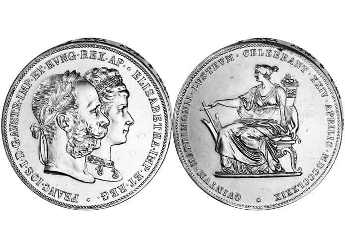 Gulden zur Silberhochzeit von Franz Joseph I.