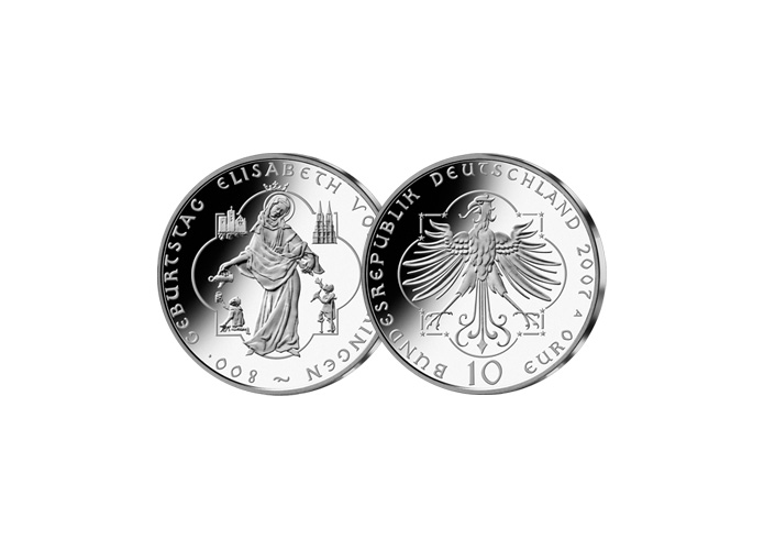 10 Euro Mnze Elisabeth v.Thringen, 2007 (Stempelglanz)