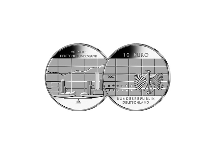 10 Euro 50 Jahre Deutsche Bundesbank; 2007 (Spiegelglanz)