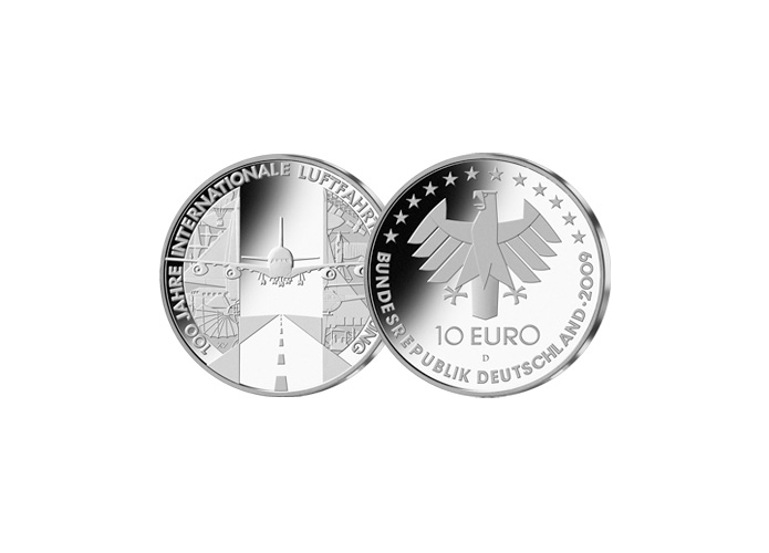 10 Euro 100 Jahre Internationale Luftfahrtausstellung; 2009 (Spiegelglanz)
