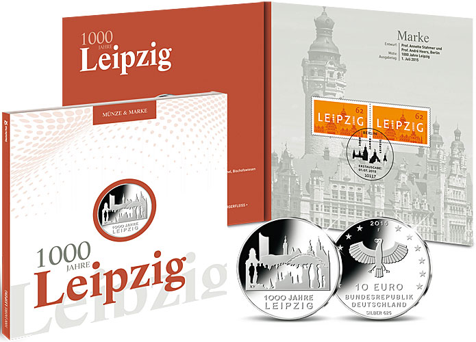 Numisfolder Mnze & Marke: "1000 Jahre Leipzig"