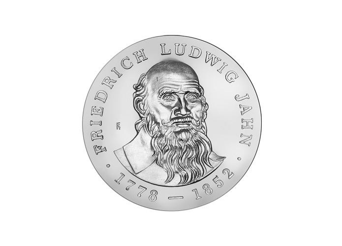 DDR Mnze: 5 Mark "125. Todestag Friedrich Ludwig Jahn", 1977 (Vorzglich/Stempelglanz)