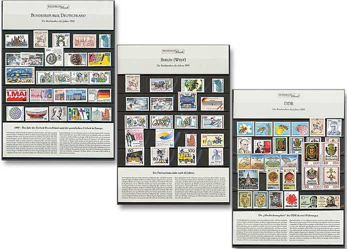Raritten-Steckkarte, "Die Briefmarken des Jahres 1990" - Komplett-Set
