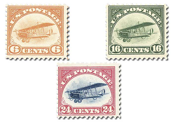 USA "Die ersten Flugposten-Marken"